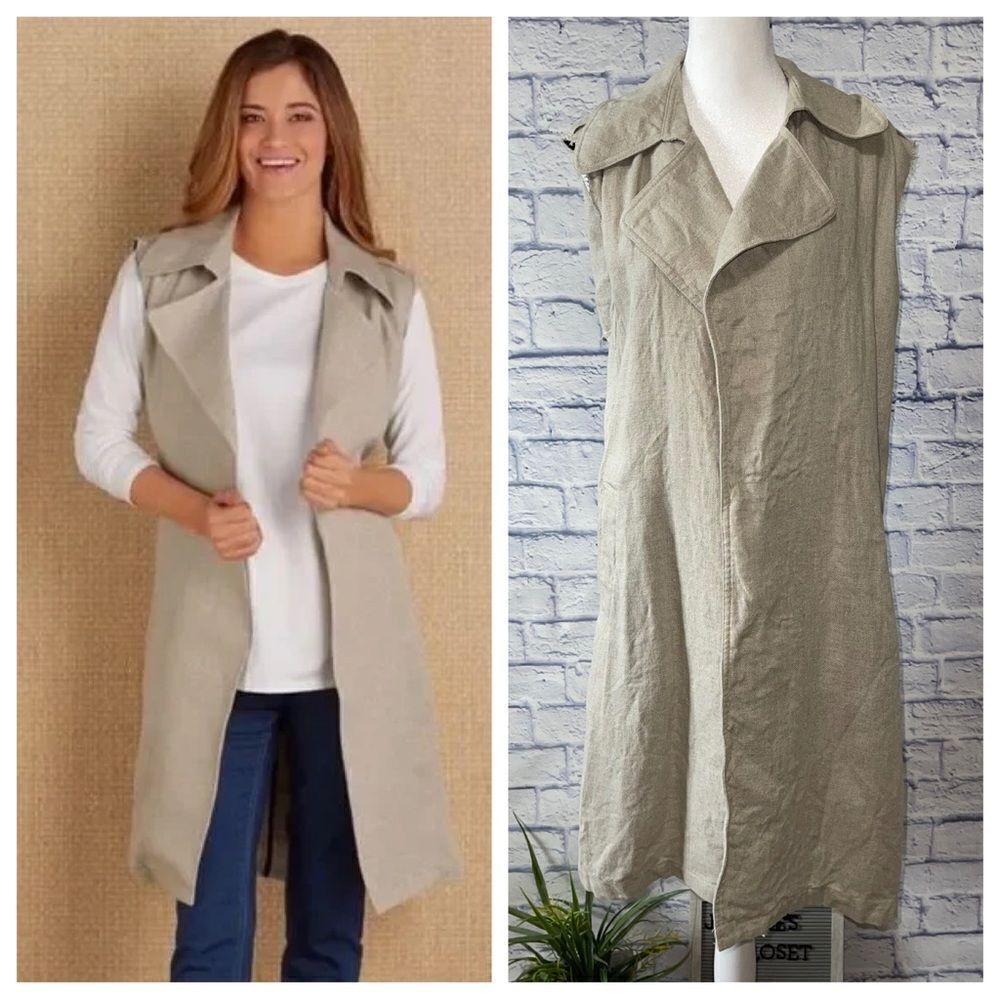 Soft surroundings Avalon linen vest
